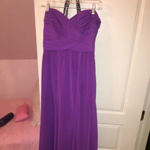 Ralph Lauren Floor Length Strapless Dress Purple